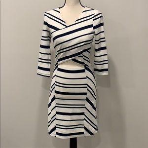 NWOT Ella Moss Blue/White striped cut out dress